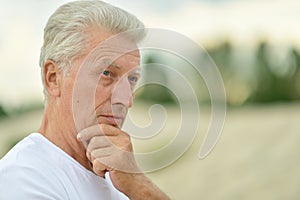 Thoughtful senior man