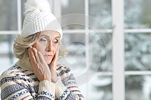 Thoughtful senior woman