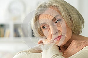 Thoughtful senior woman