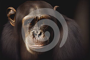 Thoughtful thinking Chimp ape primate portrait not monkey chimpanzee
