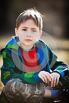 Thoughtful young boy