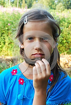 Thoughtful young girl