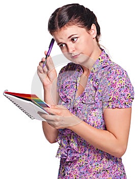 Thoughtful young woman