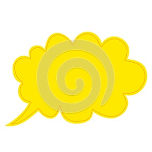 Thoughts Bubble Pop Art Comics Style. Yellow Color Vector Template