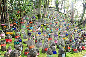Thousand stone statues of Jizo Bosatsu at Jojuin Temple, Kyoto,