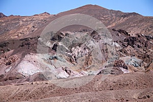 Thousands colours along the Artist`s Drive in the Death Valley Desert