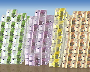 Thousands euro banknotes.