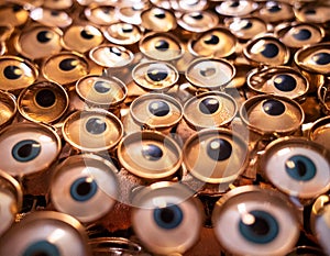 Thousands of eyes falling down composition