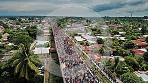 Honduran Migrant Caravan crosses border between Guatemala and Mexico