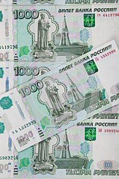 Thousandths Russian banknotes