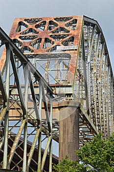 Thr Historic O.K. Allen bridge in central Louisiana just before finale Demolition photo