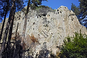 Thracian Sanctuary Eagle Rocks near town of Ardino in Rhodopes mountain, Bulgaria