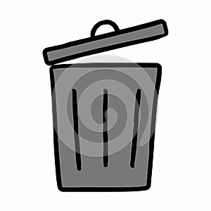 Thrash Bin icon design in white background photo