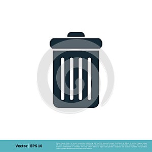 Thrash Can Icon Vector Logo Template Illustration Design. Vector EPS 10 photo