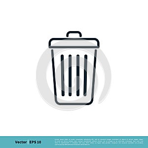 Thrash Can Icon Vector Logo Template Illustration Design. Vector EPS 10