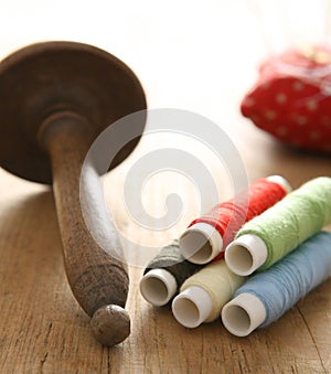 Thread on bobbins for sewing
