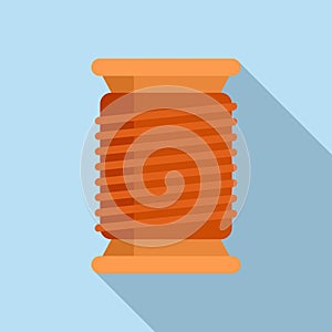 Thread bobine icon flat vector. Cotton sewing