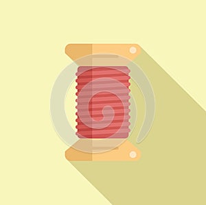 Thread bobine icon flat vector. Wool knit