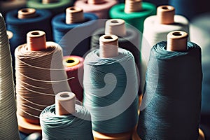 thread coils for sewing clothes in factory textile industry