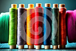 Thread coils for sewing clothes in factory textile industry