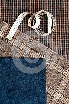 Thread fabric wool sewing man cage blue choice design atelier tailor many different things color tape-measure