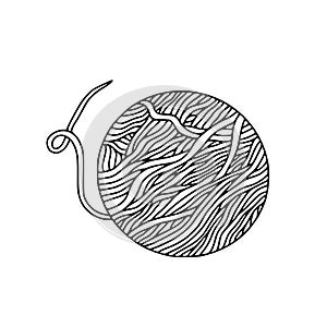 Thread hand drawn icon or logo for handcraft hobbies