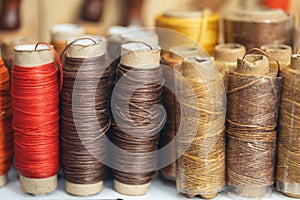 Thread for leather craft. Multicolor sewing threads