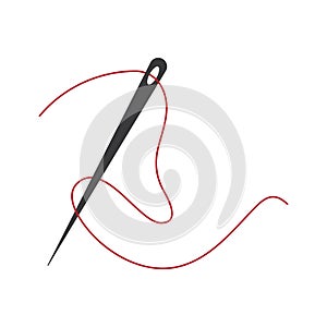 Thread needle illustration vector flat design