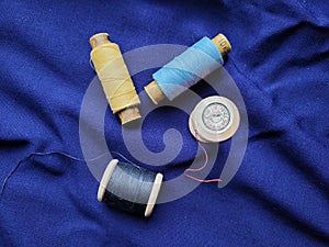 thread needles thimble fabric seamstress
