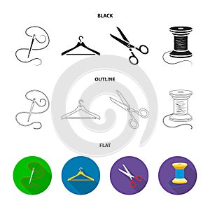 Thread, reel, hanger, needle, scissors.Atelier set collection icons in cartoon style vector symbol stock illustration