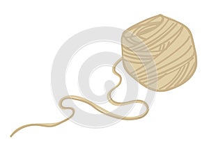 Thread on roll, knitting or sewing hobby vector