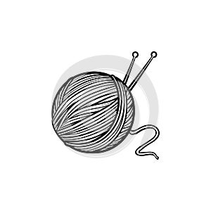 Thread with spokes hand drawn sketch icon.