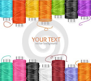 Thread Spool Banner. Vector