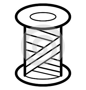 Thread Spool Isolated Vector Icon for Sewing and Tailoring