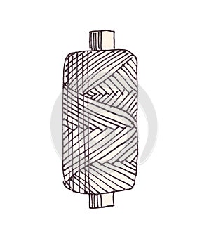 thread spool, line art, black and white graphics