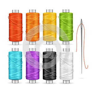 Thread Spool Set. Vector