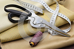 Thread Spools, Measuring Tapes and Scissors