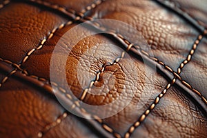 thread stitched leather, brown leather chair texture