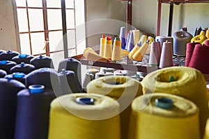 Thread in a textile factory