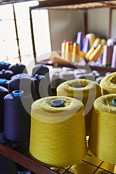 Thread in a textile factory