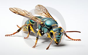 Thread-Waisted Wasp Insect isolated on a transparent background.