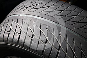 Threaded rubber tyres