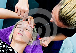 Threading hair removal procedure