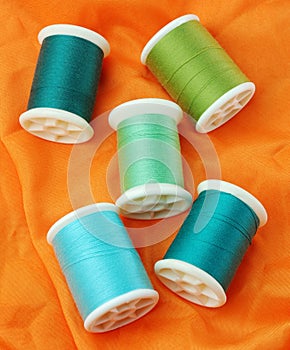 Threads set on fabric