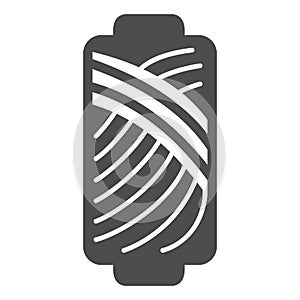 Threads spool for knitting solid icon, sewing tools concept. Vector graphics. Spool of threads, handicraft accessory