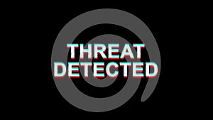 Threat detected glitch effect text digital TV Distortion 4K Loop Animation