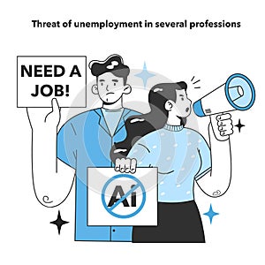 Threat of unemployment in several professions as neural network