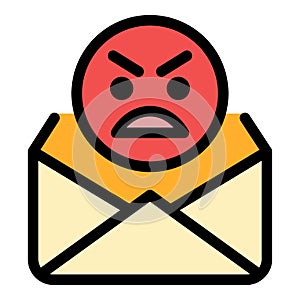 Threaten letter icon color outline vector