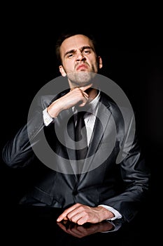 Threatening businessman