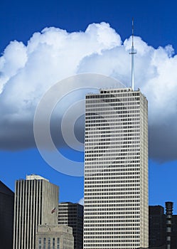 Threatening clouds and skyscrapers